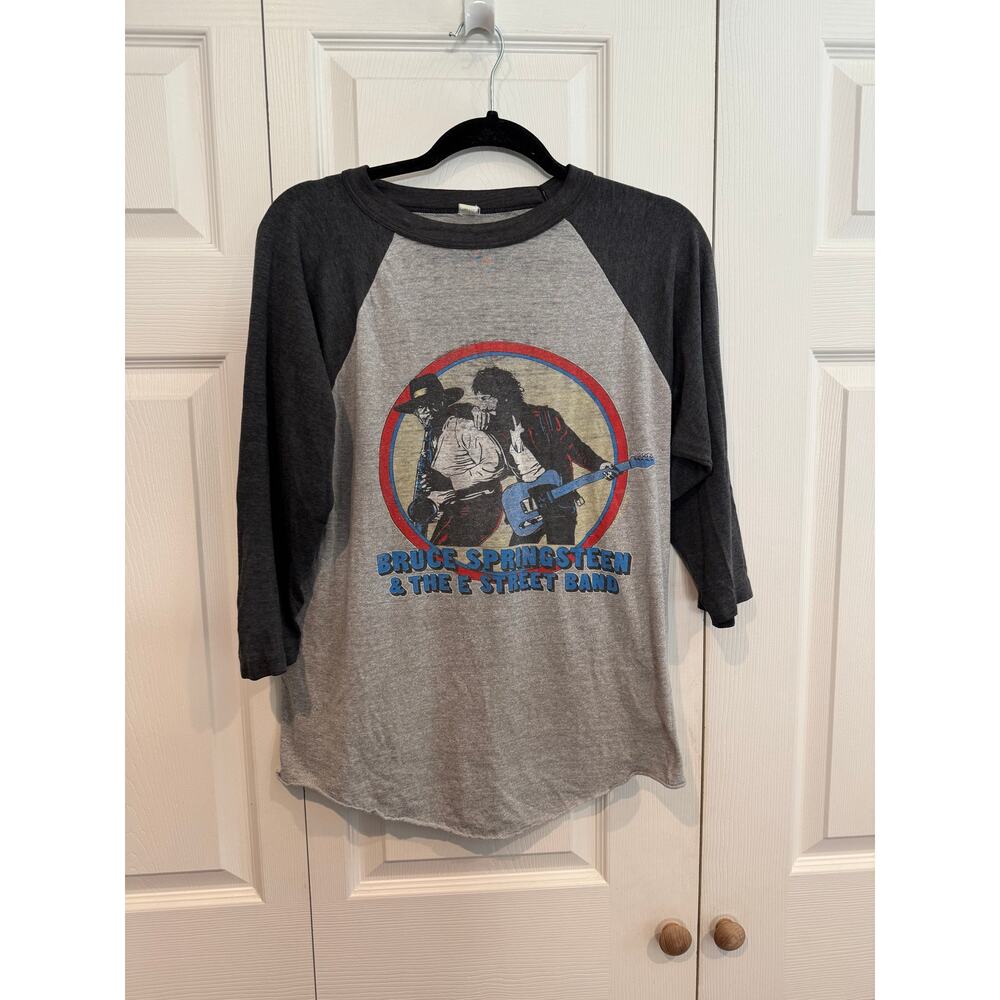 Vintage Retro Bruce Springsteen E Street Band Raglan 3/4 Sleeve Tour T Shirt